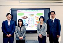 林原 水溶性食物繊維「ファイバリクサ」 販売1年、好発進 “チーム・ファイバリクサ” ㊧から長竹氏、桑原氏、岡部氏、渡邊氏