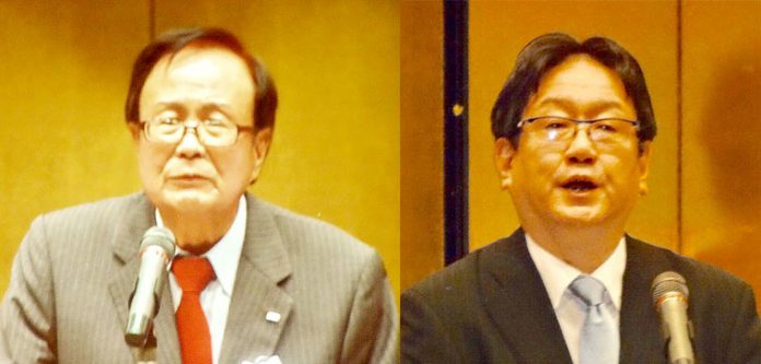 野々垣孝会長（左） 野々垣孝彦社長（右）－　アピ
