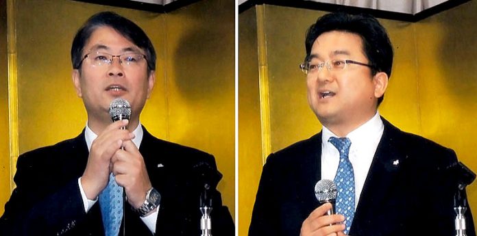丸高商会・高木邦光社長㊧とサクラバ・桜庭辰也社長