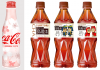 期間限定の桜デザイン「コカ・コーラ」スリムボトル㊧と「サントリー　烏龍茶」東北限定ボトル