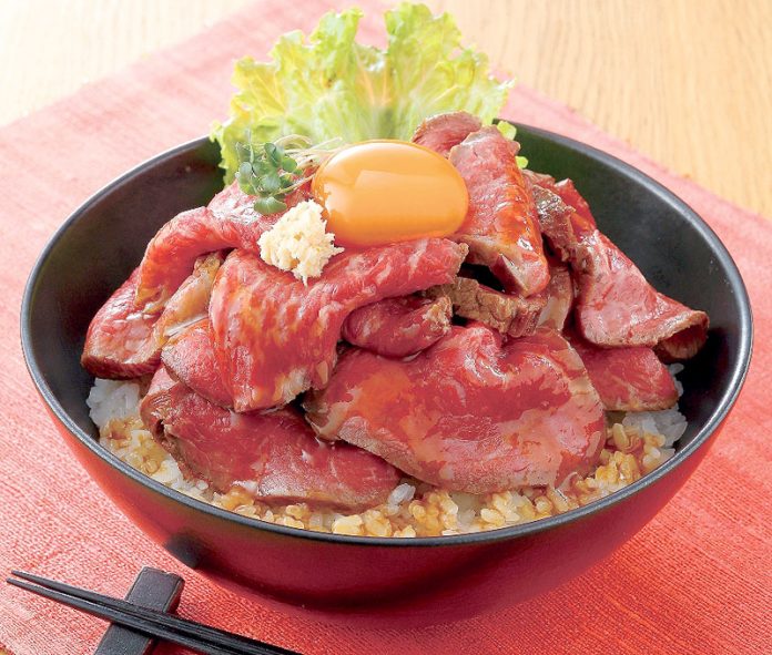ローストビーフ丼（エバラ食品 赤身肉用調味料活性化）