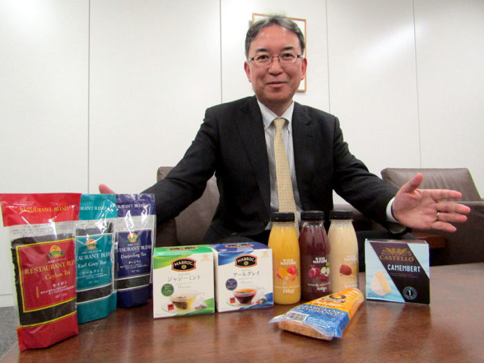 家庭用比率拡大へ意欲を語る手代木和人社長（エム・シー・フーズ）