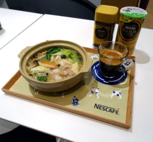 ネスカフェ原宿で提供中の「陸奥部屋ポリフェノールたっぷり ちゃんこ鍋セット」