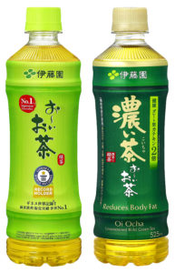 リニューアルした「お~いお茶 緑茶」と「同 濃い茶」(伊藤園)