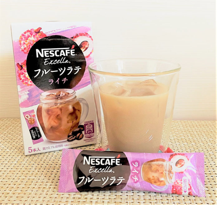 「ネスカフェ エクセラ フルーツラテ ライチ」（ネスレ日本）