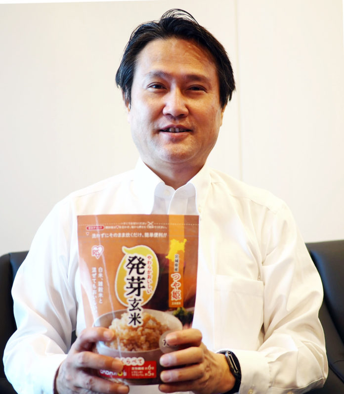 「コメ消費の拡大に貢献したい」と語る山田次郎社長（アイリスオーヤマ）