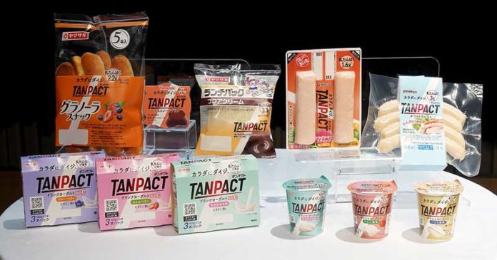 新たに3社の製品が加わった「TANPACT」（明治／山崎製パン／伊藤ハム／米久）