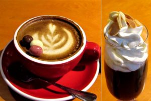 「世界一うまいコーヒーゼリー」(左)「世界一おいしいラテアートゼリー」(サザコーヒー)