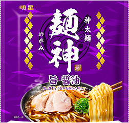「麺神　神太麺×旨　醬油」（明星食品）