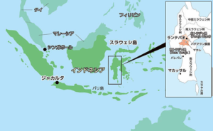 インドネシア・スラウェシ島のトラジャの位置