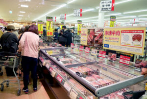 冷凍肉の売場(フレッシュバザール亀岡千代川店)