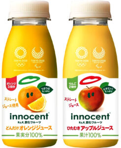 「どんだけオレンジジュース」と「ひたむきアップルジュース」(イノセントジャパン)