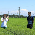 日本茶、静岡産・鹿児島産それぞれの魅力をアピール 真夏日に二大産地をつなぎ茶畑の真ん中からライブ中継 伊藤園