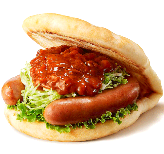 モスバーガー フォカッチャサンド 馬蹄形（ばていけい）ソーセージ＆グランピングソース