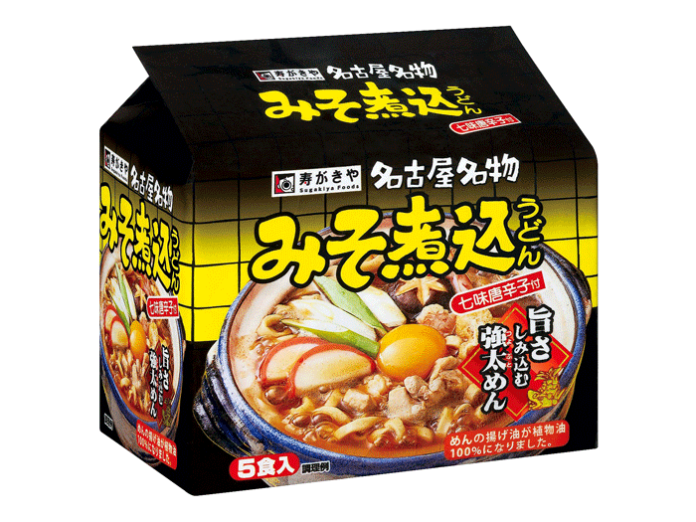 寿がきや食品 袋麺人気№1「5食入 みそ煮込」リニューアル