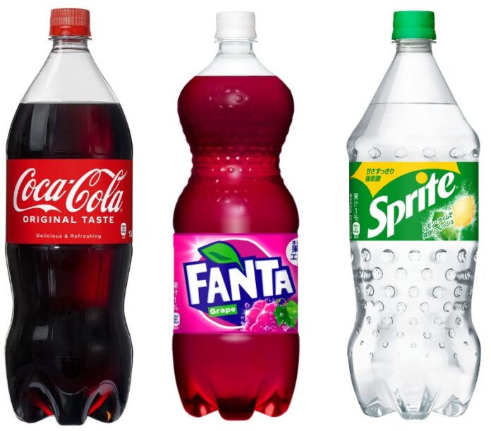 値上げ対象商品の一部となる「コカ・コーラ」「ファンタ」「スプライト」の炭酸飲料1．5Lの大型PET