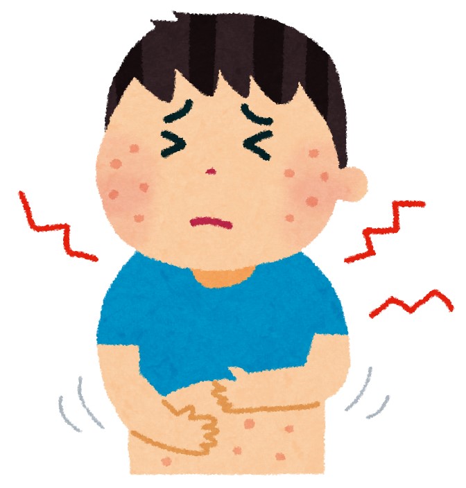 アトピー性皮膚炎は乳児期や幼児期に発症することが多く、小児期によくなることが多い一方で、大人になっても持続する場合もある。（C）いらすとや