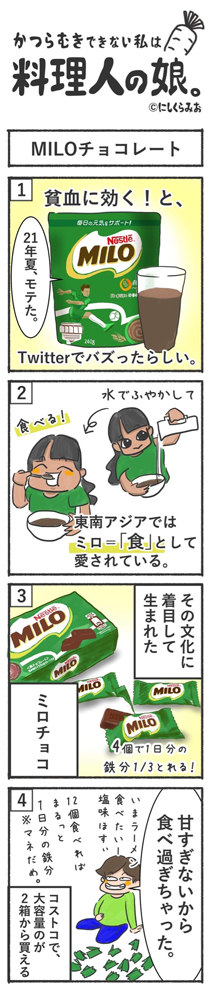 料理人の娘 by にしくらみお　MILOチョコレート - 食品新聞 WEB版（食品新聞社）