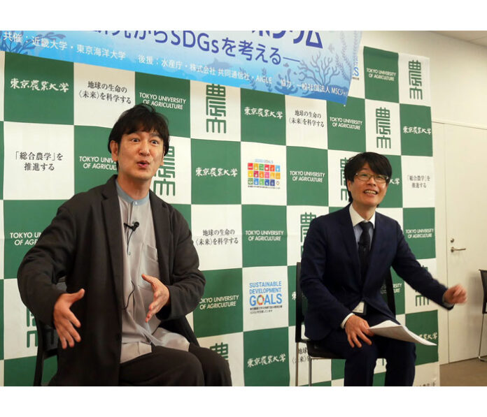 ココリコ田中直樹氏と中川至純教授（東京農業大学）