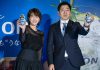 乾杯する吉瀬美智子さんと髙橋利和部長（アサヒビール）