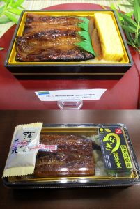 「特上 鹿児島県産うなぎ蒲焼重」(税込3千980円)（上）／「上 鹿児島県産うなぎ蒲焼重」(税込2千750円)（下）