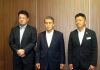 （左から）塚田莊一郎社長、大沼一彦会長、渡邉昭秀取締役常務執行役員