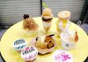 各店の自慢アイスと六甲バターのチーズパティシエ２品（左下）
