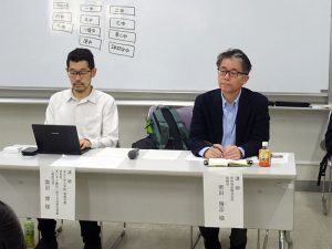 開沼博准教授（左）と栗田雅彦取締役