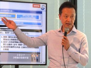 技術部の横尾芳明部長 技術部の横尾芳明部長