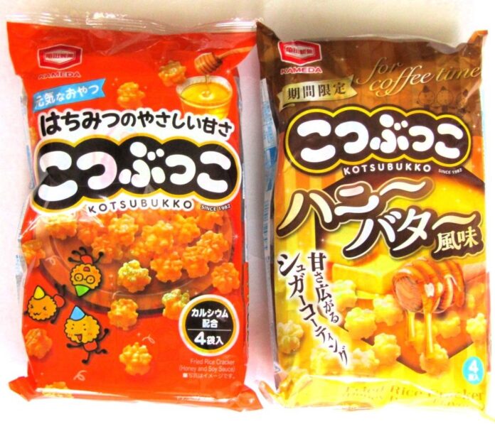 左から「こつぶっこ」と「こつぶっこ ハニーバター風味」