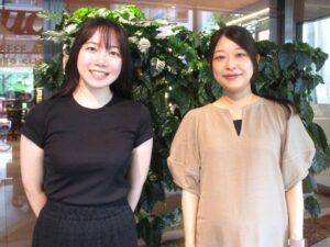 左から川崎重工業の黒田梨紗子さんUCCジャパンの願能千瑛さん 左から川崎重工業の黒田梨紗子さん、UCCジャパンの願能千瑛さん