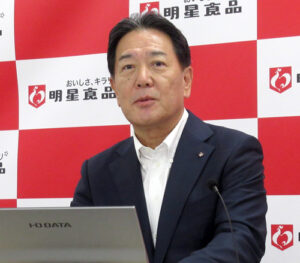手応えを語る豊留昭浩社長 手応えを語る豊留昭浩社長