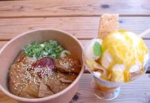 「冷やし梅クリームうどん」や「完熟梅のパフェ」など梅×麺の新提案 大阪・関西万博で中田食品がアピール 左から「冷やし梅クリームうどん」「完熟梅のパフェ」