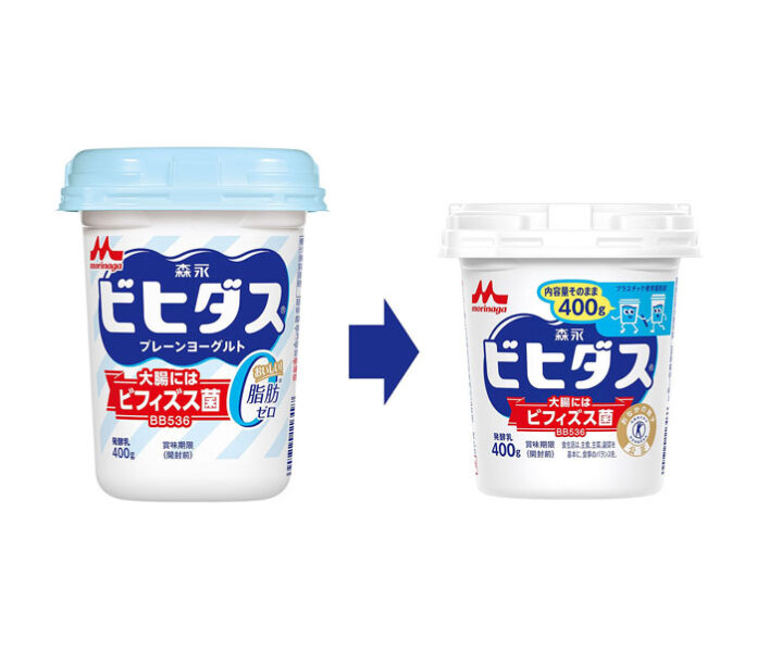 省サイズ化した「ビヒダス プレーンヨーグルト」