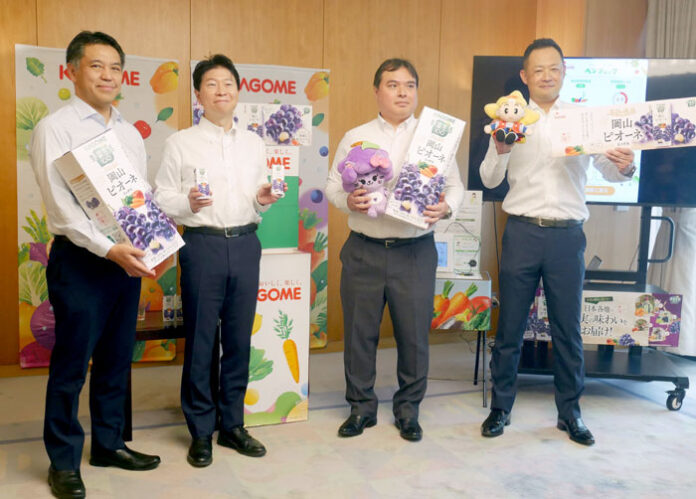 (左から)斉藤本部長、伊原木知事、藤澤部長、森岡山営業所長 (左から)斉藤本部長、伊原木知事、藤澤部長、森岡山営業所長