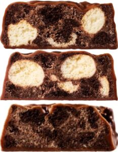 見ようによって顔にみえる「ブラックサンダー」の断面