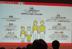 後半は噛むことの大切さについて講演