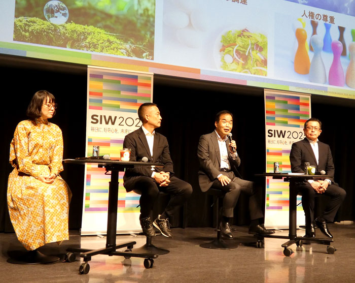 トークセッションで自社の取り組みを披露 トークセッションで食と農の取り組みを披露