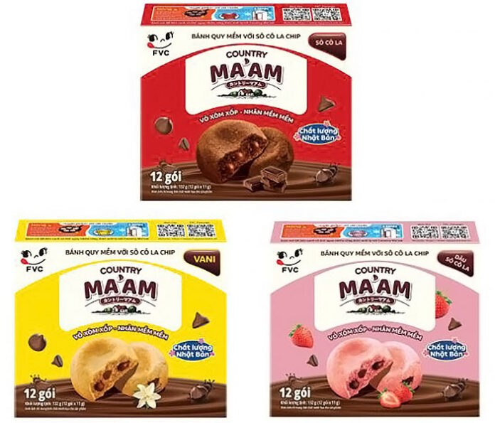 ベトナム･タイニン省の焼菓子製造工場で製造される「カントリーマアム」のパッケージ