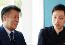 卸と飲食店双方にメリット創出。導入店はポイント還元も魅力 アメリカン・エキスプレス・インターナショナル 左から、𠮷田尚史社長、西園誠一郎シェフ