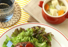 高野豆腐でランチプレート 旭松食品がおやこ料理教室 つなぎに高野豆腐を使ったハンバーグも