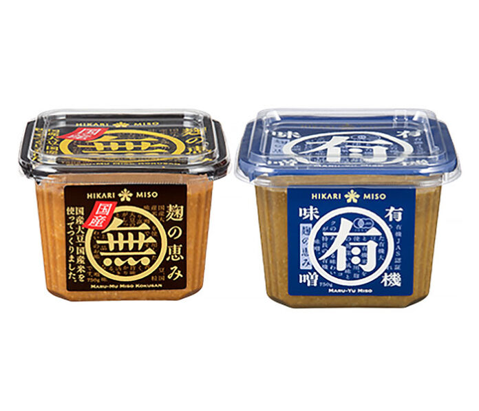 「マル無 国産」と「マル有 有機味噌」