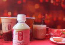 キリン、セブン-イレブン限定発売の「貢茶(ゴンチャ)」シリーズに新商品 「午後の紅茶」とともにティーカルチャーの創造を推進 「貢茶 いちご和紅茶ミルクティー(HOT&COLD)」(手前)のほかゴンチャ ジャパン店舗期間限定新メニューと「いちご フィナンシェ」