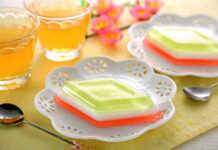 ひな祭りの菱形ゼリー販売 給食人気メニューを親子で 京都生協 「菱形三色ゼリー」