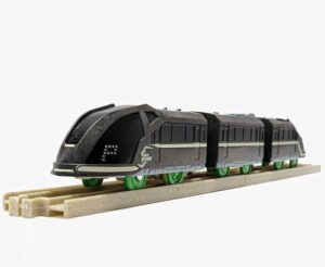 カカオバイオプラスチックを活用した「プラレール」（タカラトミー）