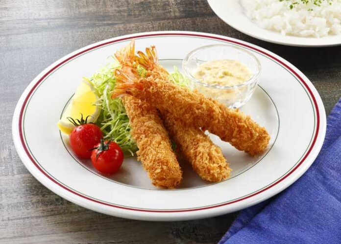 「手仕込みえびフライ」