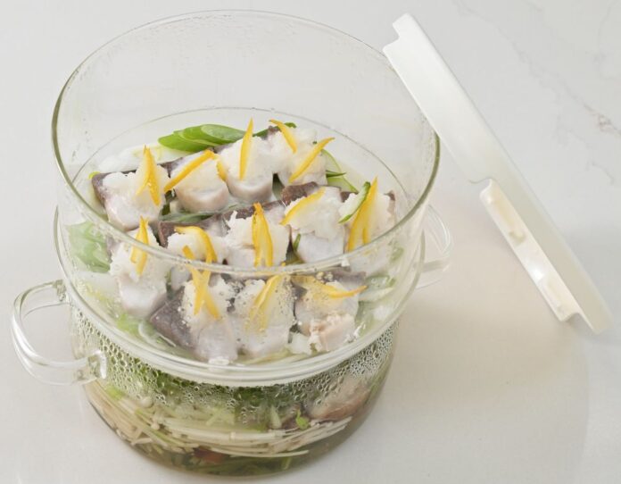 「ガラスのせいろ蒸し器」