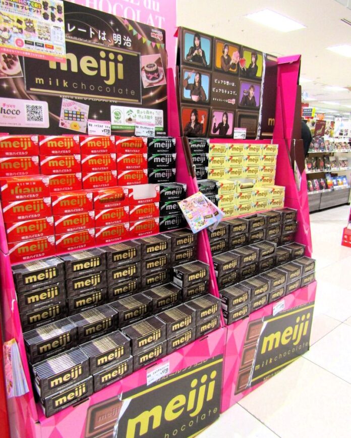 明治・板チョコの特設売場（イトーヨーカドーアリオ葛西店）