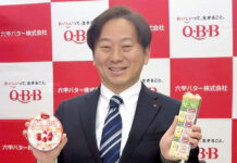 六甲バター 価値提案を軸に春夏攻勢 朝食向けデザートベビー投入 新商品をアピールする塚本浩康社長