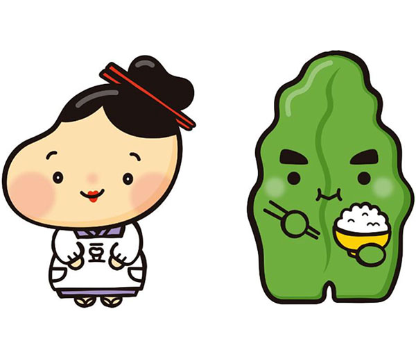 「おまめやん」㊧と「こんぶやん」